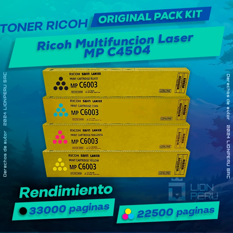 Toner Ricoh MP C4504 Multifuncion Laser Cartucho Original