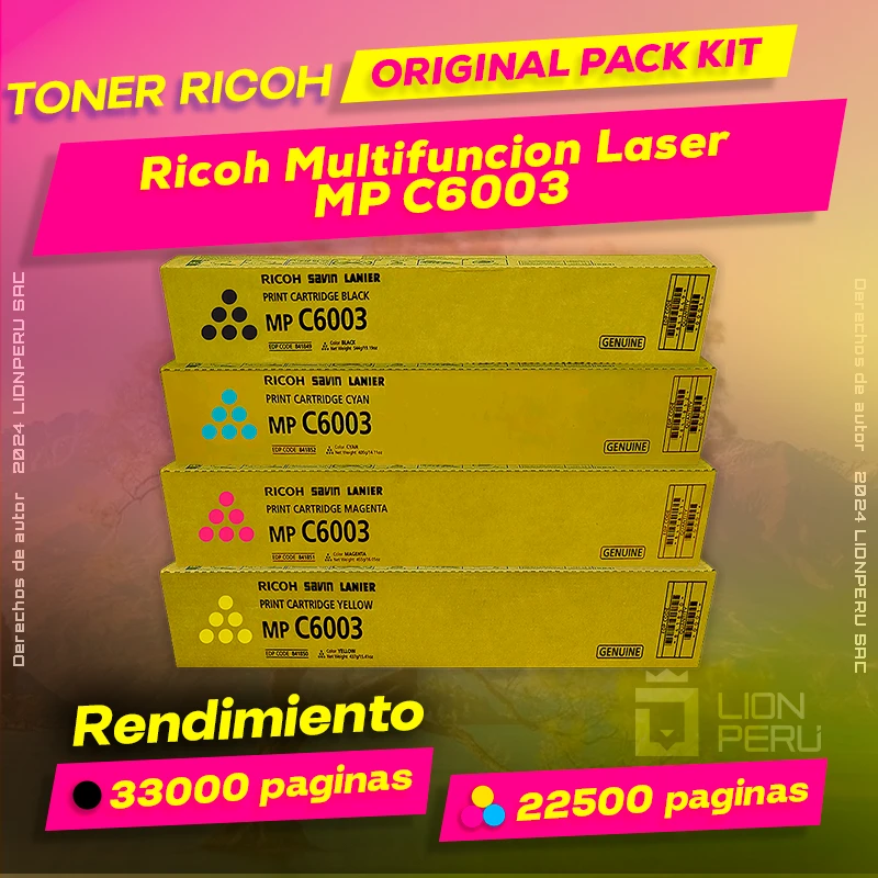Toner Ricoh MP C6003 Multifuncion Laser Cartucho Original