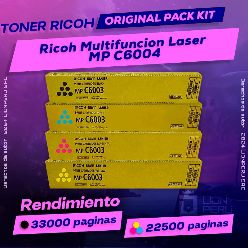Toner Ricoh MP C6004 Multifuncion Laser Cartucho Original