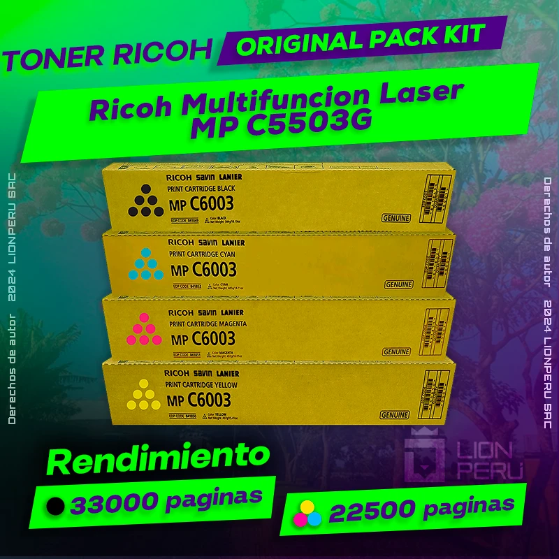 Toner Ricoh MP C5503G Multifuncion Laser Cartucho Original