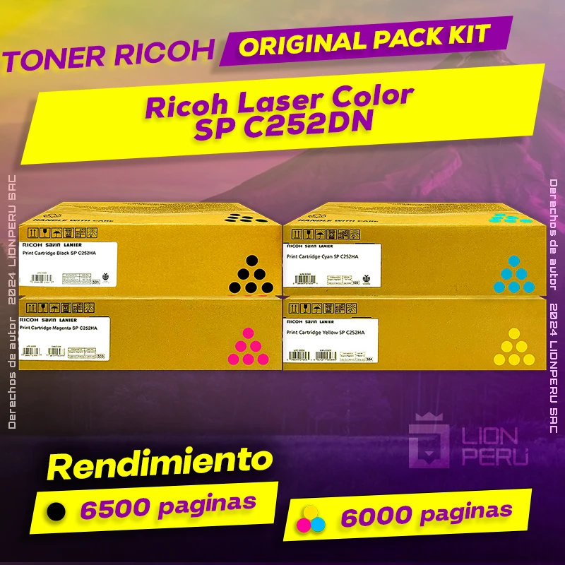Toner Ricoh SP C252DN Laser Color Cartucho Original