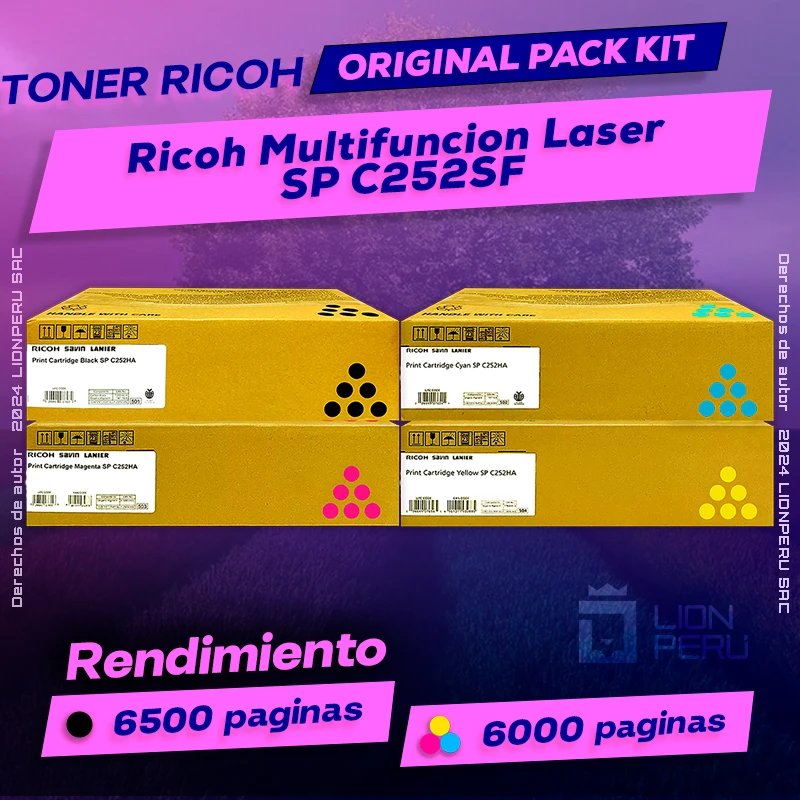 Toner Ricoh SP C252SF Multifuncion Laser Cartucho Original