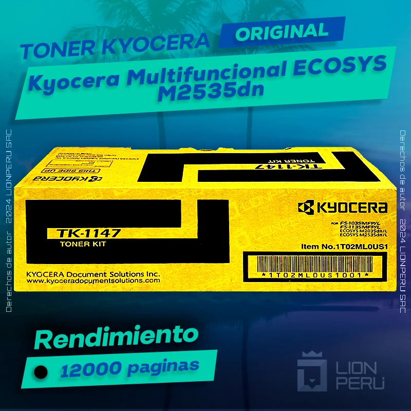 Toner Kyocera M2535dn Multifuncional Cartucho Original