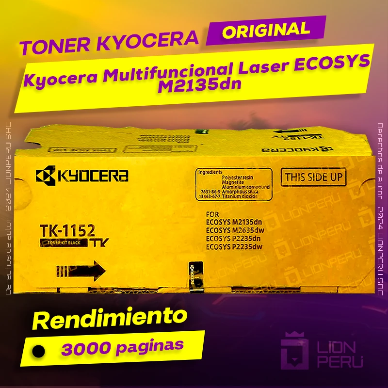 Toner Kyocera M2135dn Multifuncional Laser ECOSYS Original