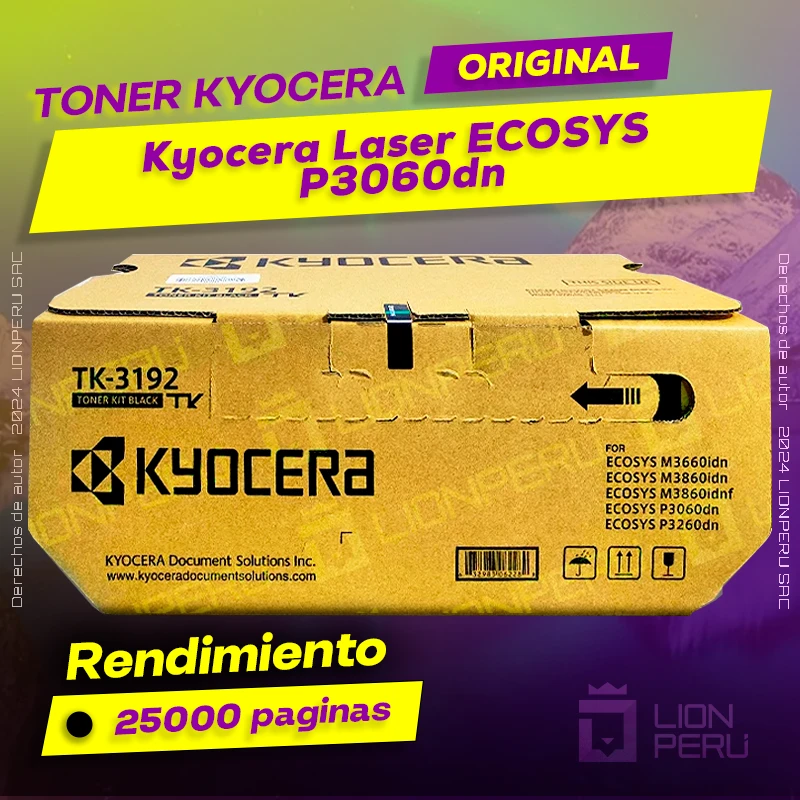 Toner Kyocera P3060dn Laser ECOSYS Cartucho Original