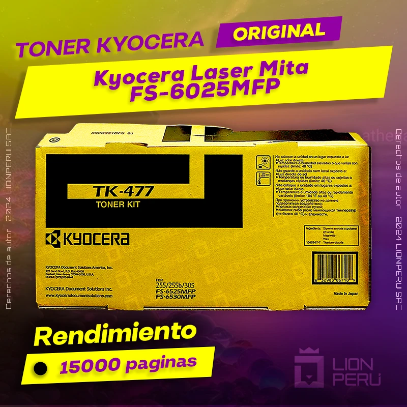 Toner Kyocera FS-6025MFP Laser Mita Cartucho Original