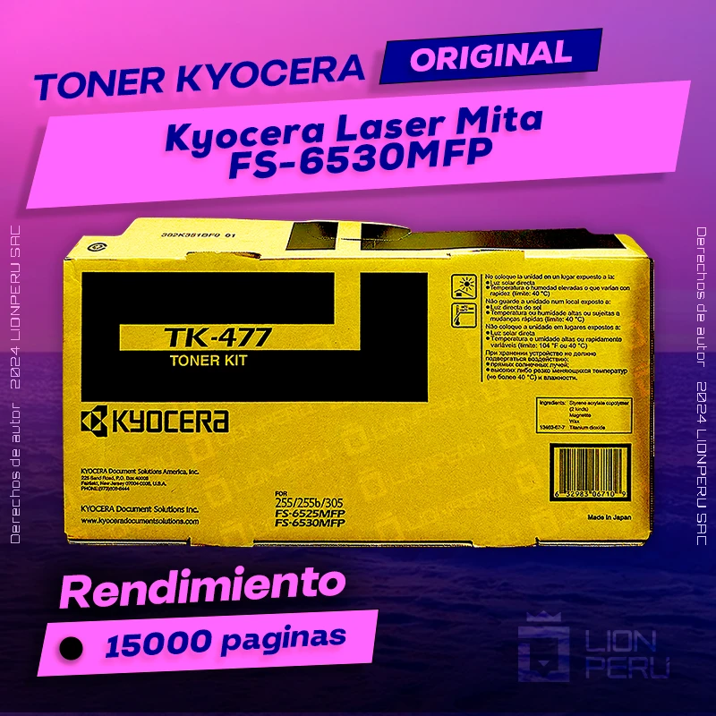 Toner Kyocera FS-6530MFP Laser Mita Cartucho Original