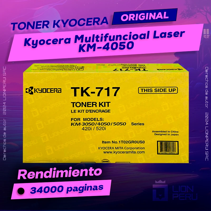 Kyocera KM-4050 Toner Multifuncioal Laser Cartucho Original