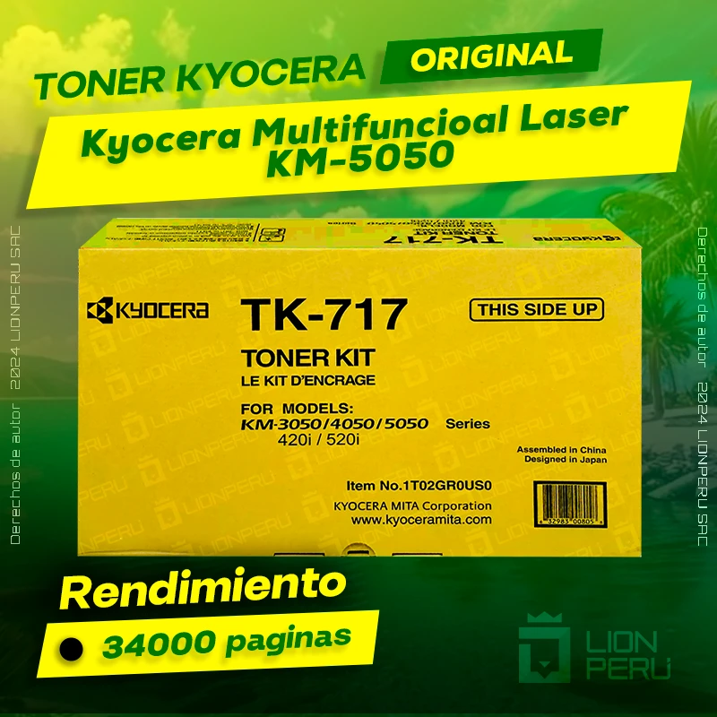 Kyocera KM-5050 Toner Multifuncioal Laser Cartucho Original