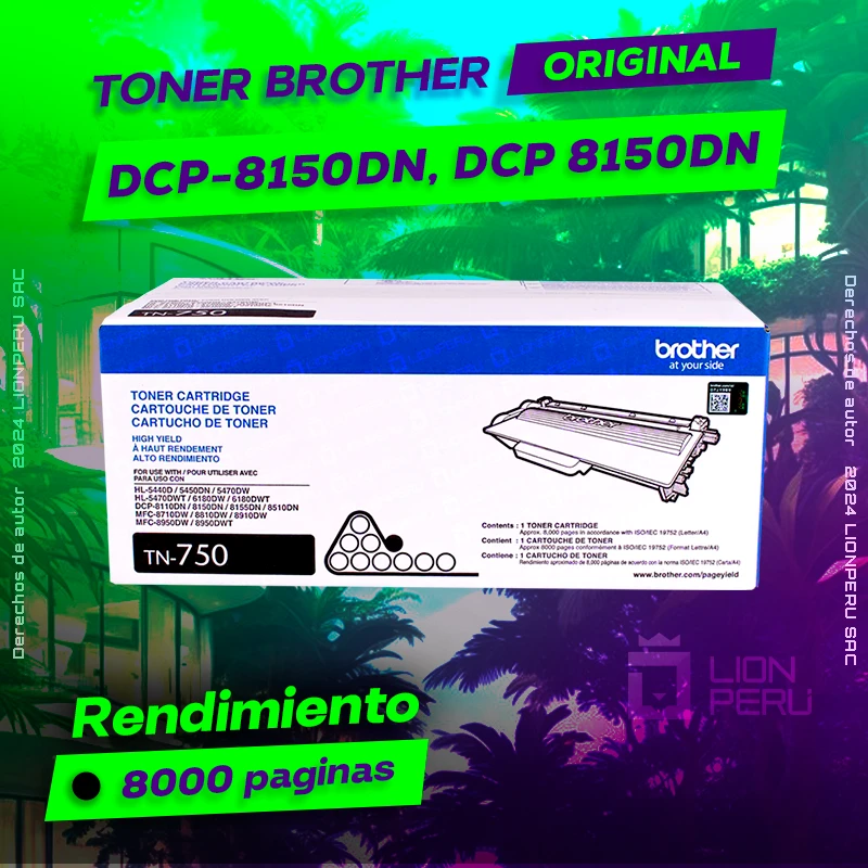 Toner Brother DCP-8150DN, DCP 8150DN Cartucho Original negro, ofrece un rendimiento de Calidad a un super Precio, consigue el tuyo… ¡¡YA!!