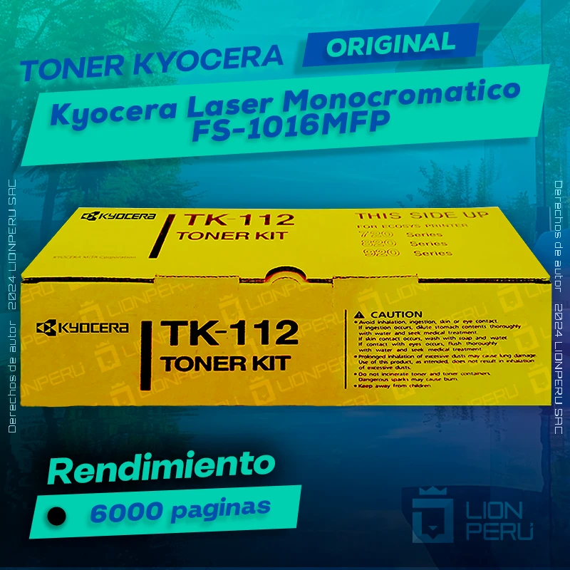 Kyocera FS-1016MFP Toner Laser Monocromatico Cartucho Original