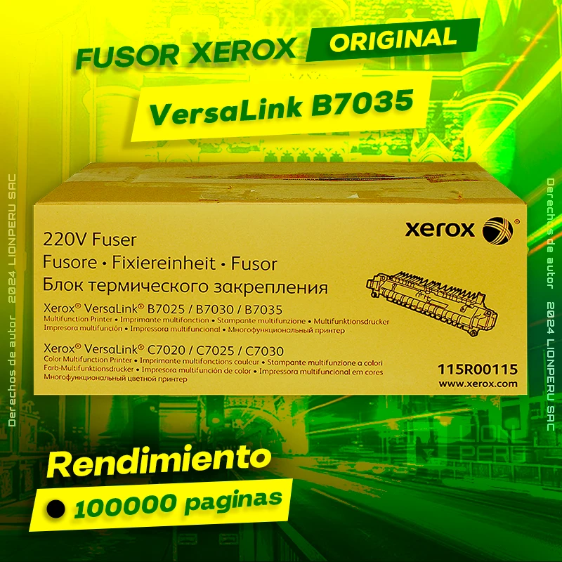 Fuser Xerox B7035 Versalink Fusor Original Negro, ofrece un rendimiento de Calidad a un super Precio, ingresa y consigue el tuyo… ¡¡YA!!