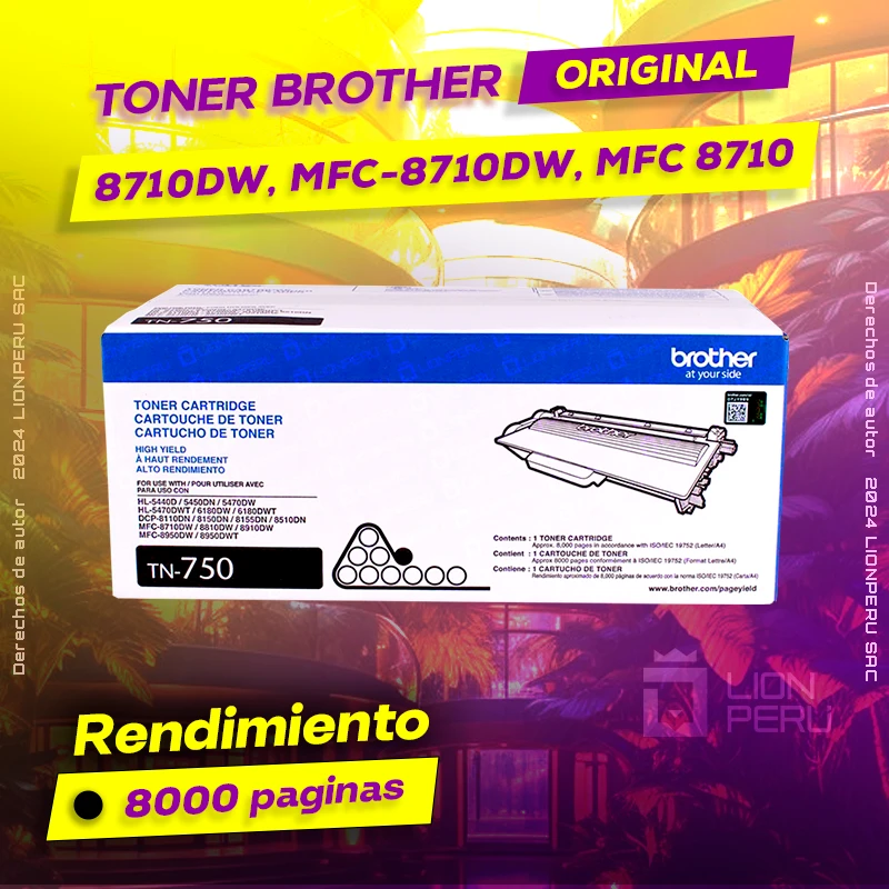 Toner Brother 8710DW, MFC-8710DW, MFC 8710 Cartridge Original negro, ofrece un rendimiento de Calidad a un super Precio, consigue el tuyo… ¡¡YA!!