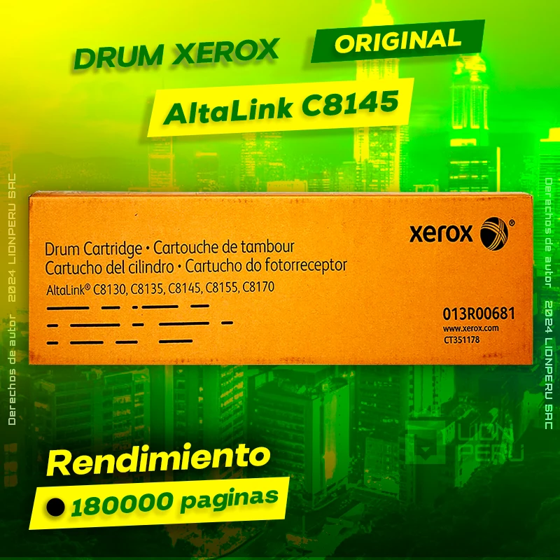 Drum Xerox C8145 AltaLink Tambor Cartridge Original, ofrece un rendimiento de Calidad a un super Precio, ingresa y consigue el tuyo… ¡¡YA!!