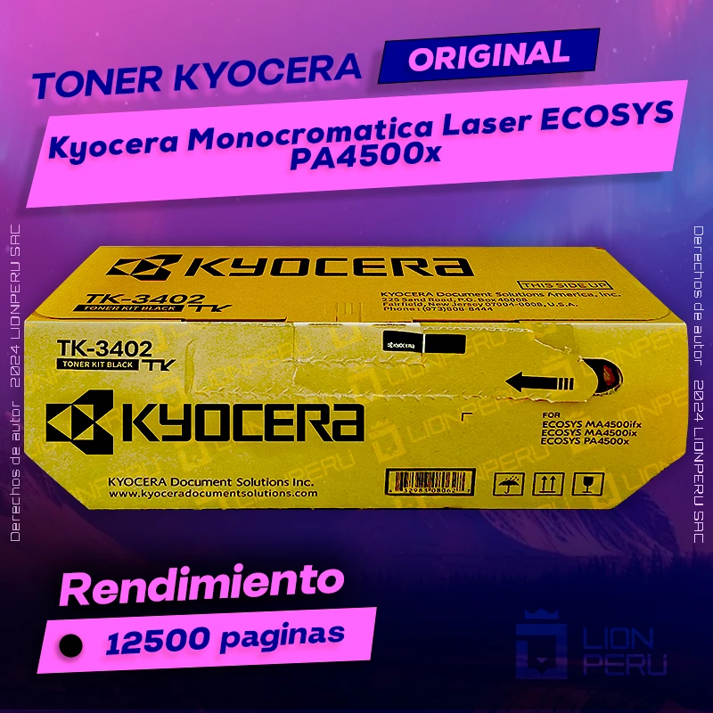 Toner Kyocera PA4500x Monocromatica Laser ECOSYS Cartucho Original