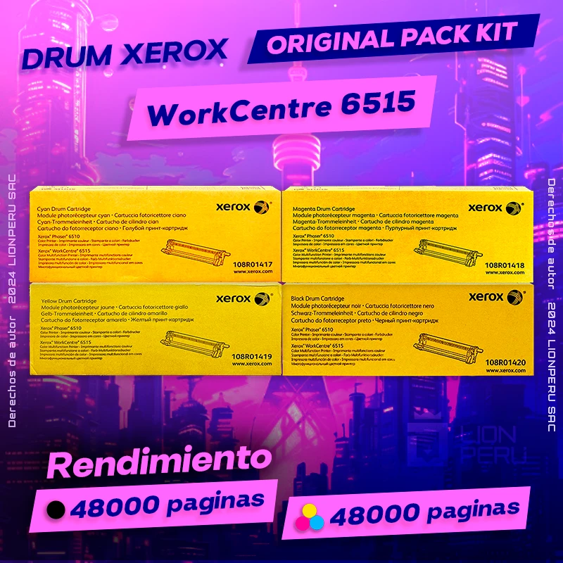 Drum Xerox 6515 WorkCentre Tambor Cartridge CMYK Original, ofrece un rendimiento de Calidad a un super Precio, ingresa y consigue el tuyo… ¡¡YA!!