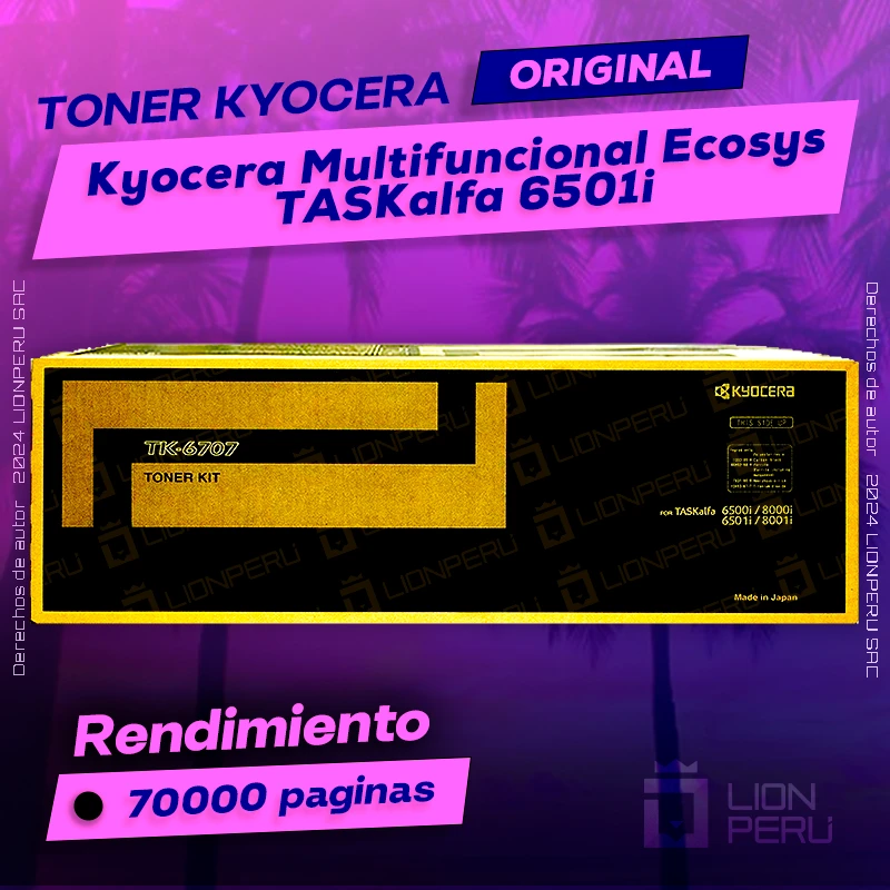 Toner Kyocera 6501i Multifuncional Ecosys TASKalfa Original
