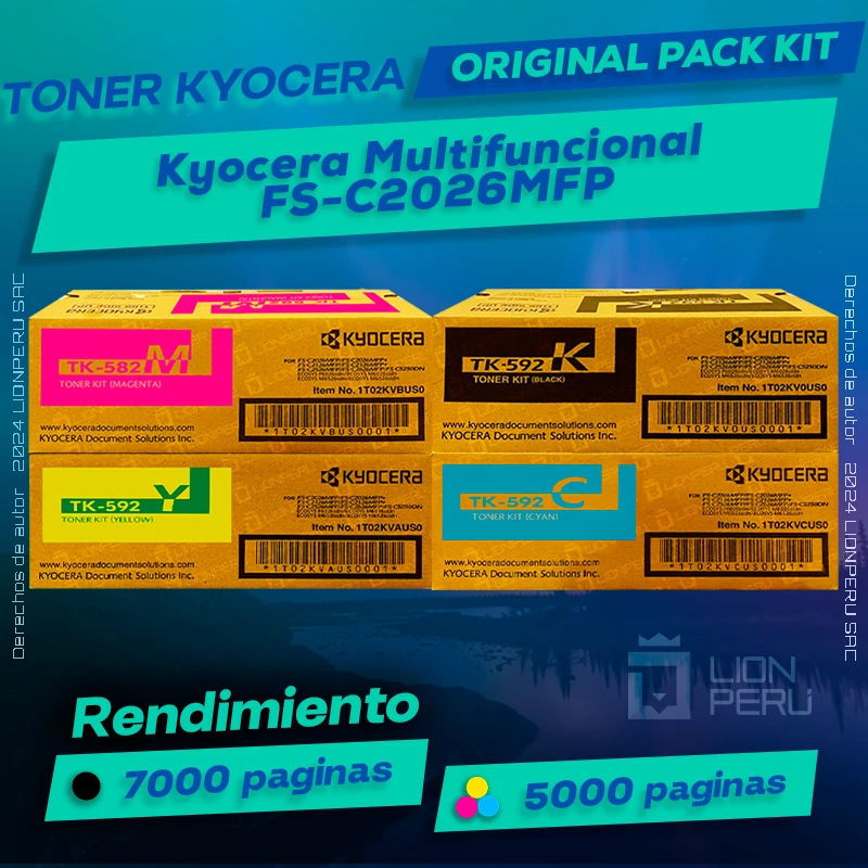 Toner Kyocera FS-C2026MFP ECOSYS Multifuncional Cartucho Original