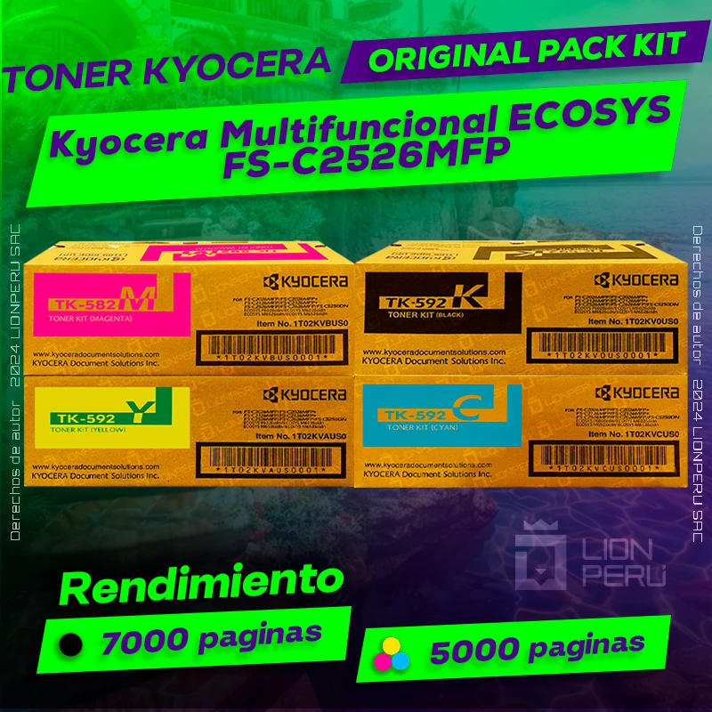 Toner Kyocera FS-C2526MFP ECOSYS Multifuncional Cartucho Original