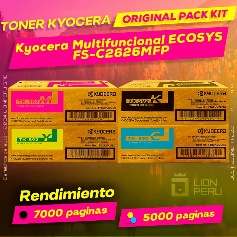 Toner Kyocera FS-C2626MFP ECOSYS Multifuncional Cartucho Original