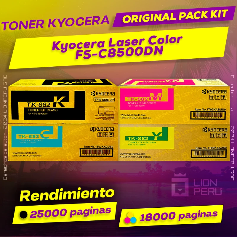 Toner Kyocera FS-C8500DN Laser Color Cartucho Original