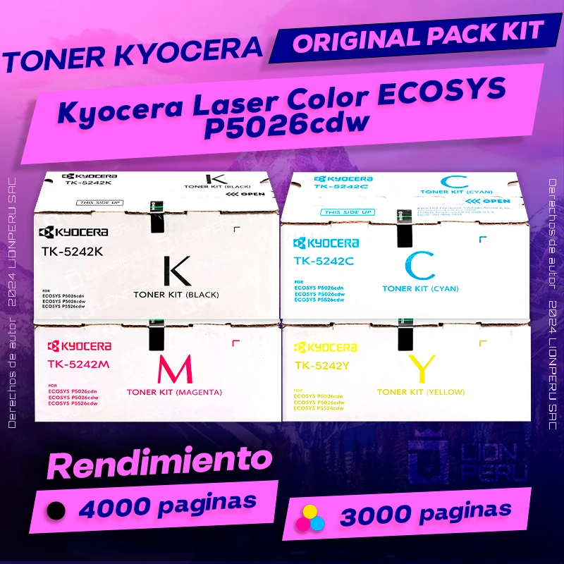 Kyocera P5026cdw ECOSYS Toner Laser Color Cartucho Original