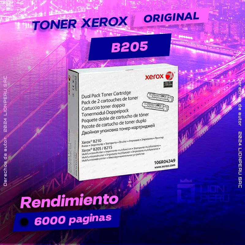 Toner Xerox B205 Laser Cartucho Original negro, ofrece un rendimiento de Calidad a un super Precio, ingresa y consigue el tuyo… ¡¡YA!!