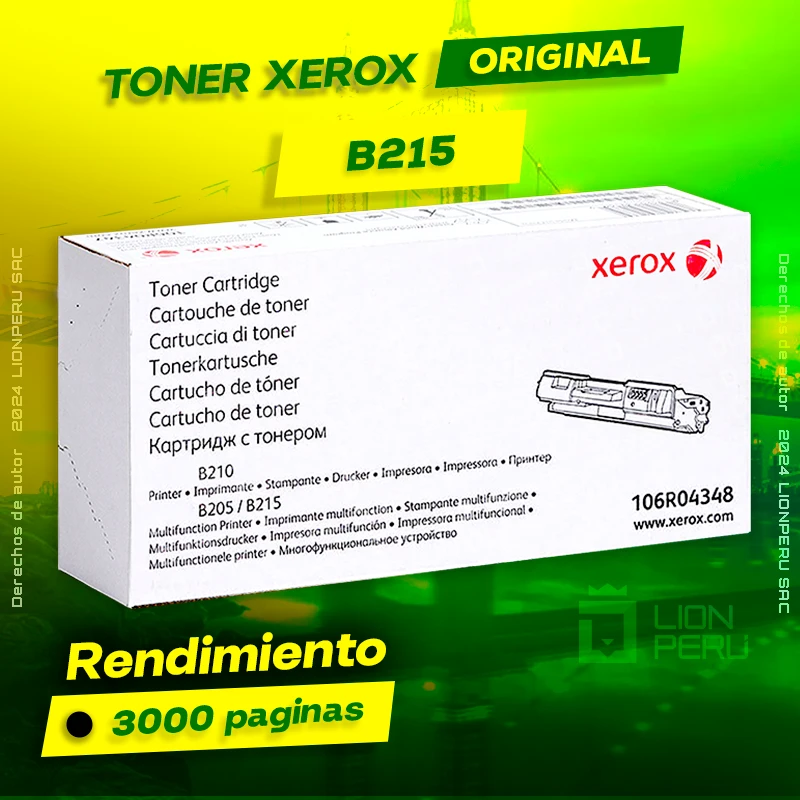 Toner Xerox B215 Laser Cartucho Original negro, ofrece un rendimiento de Calidad a un super Precio, ingresa y consigue el tuyo… ¡¡YA!!