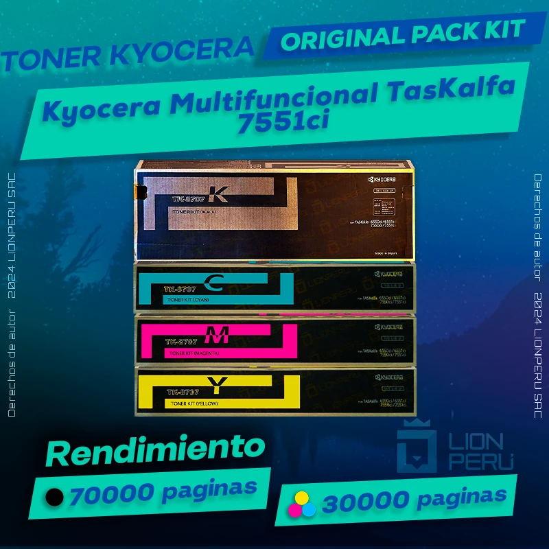 Toner Kyocera 7551ci Multifuncional TASKalfa Cartucho Original