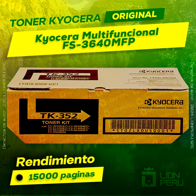 Toner Kyocera FS-3640MFP Ecosys Multifuncional Original