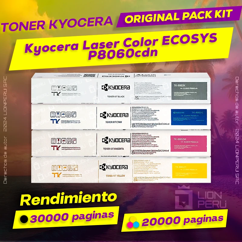Toner Kyocera P8060cdn Laser Color ECOSYS Cartucho Original