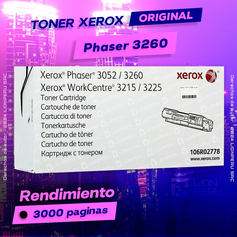 Toner Xerox 3260 Phaser Laser Cartridge Original Negro, ofrece un rendimiento de Calidad a un super Precio, ingresa y consigue el tuyo… ¡¡YA!!