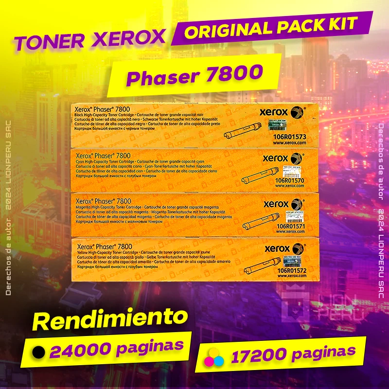 Toner Xerox 7800 Phaser Cartridge CMYK Original Negro, ofrece un rendimiento de Calidad a un super Precio, ingresa y consigue el tuyo… ¡¡YA!!