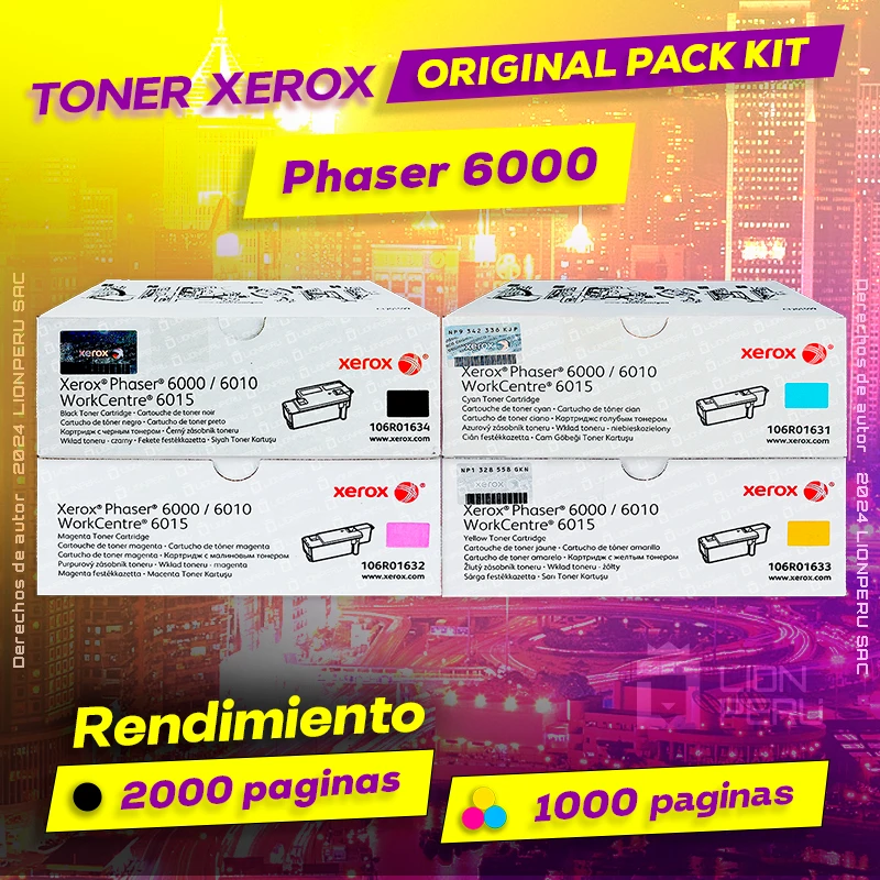 Toner Xerox 6000 Phaser Cartridge CMYK Original Negro, ofrece un rendimiento de Calidad a un super Precio, ingresa y consigue el tuyo… ¡¡YA!!
