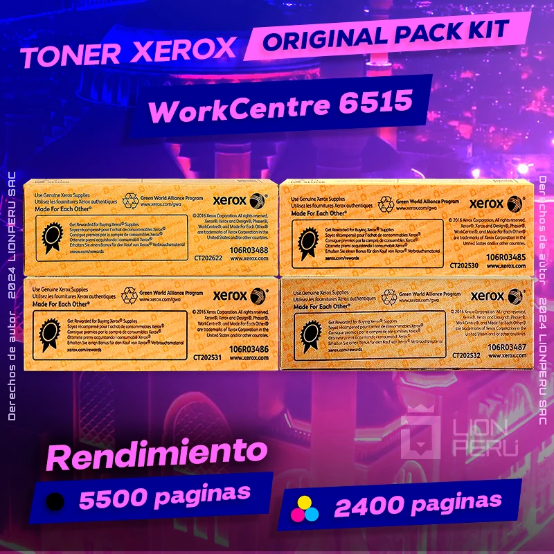Toner Xerox 6515 WorkCentre CMYK Cartridge Original negro, ofrece un rendimiento de Calidad a un super Precio, ingresa y consigue el tuyo… ¡¡YA!!