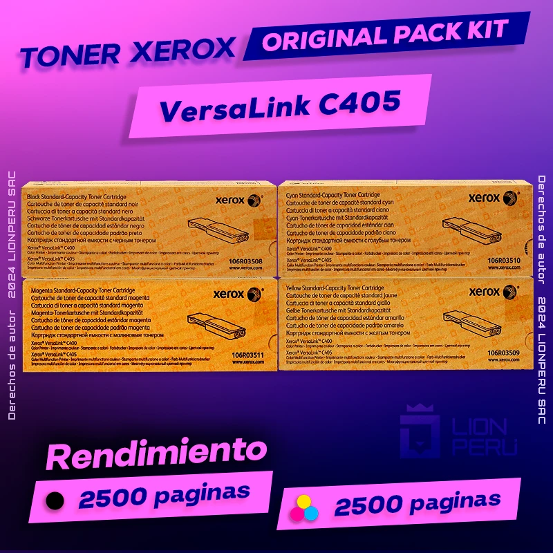 Toner Xerox C405 VersaLink CMYK Cartucho Original negro, ofrece un rendimiento de Calidad a un super Precio, ingresa y consigue el tuyo… ¡¡YA!!