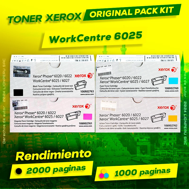 Toner Xerox 6025 WorkCentre CMYK Cartucho Original negro, ofrece un rendimiento de Calidad a un super Precio, ingresa y consigue el tuyo… ¡¡YA!!
