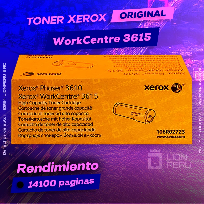 Toner Xerox 3615 WorkCentre CMYK Cartridge Original negro, ofrece un rendimiento de Calidad a un super Precio, ingresa y consigue el tuyo… ¡¡YA!!