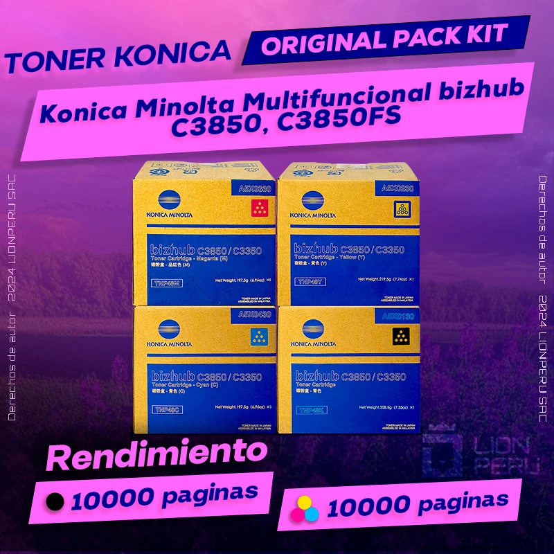 Toner Konica Minolta C3850, C3850FS bizhub Cartucho Original
