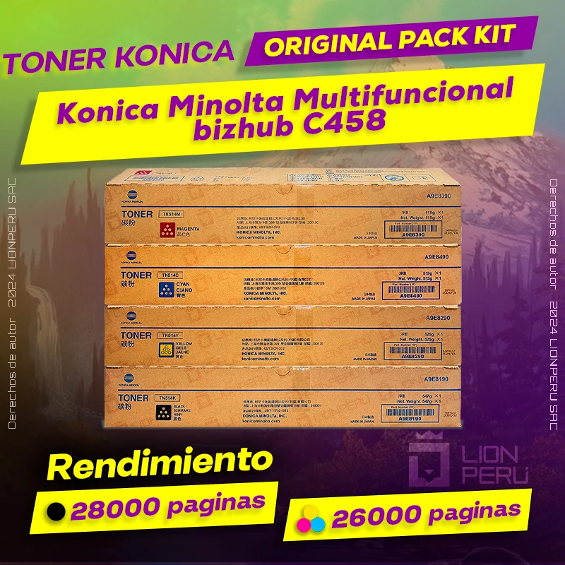 Toner Konica Minolta bizhub C458 Multifuncional Original