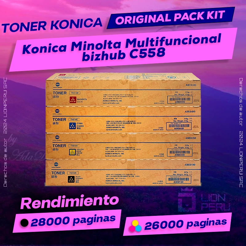 Toner Konica Minolta bizhub C558 Multifuncional Original