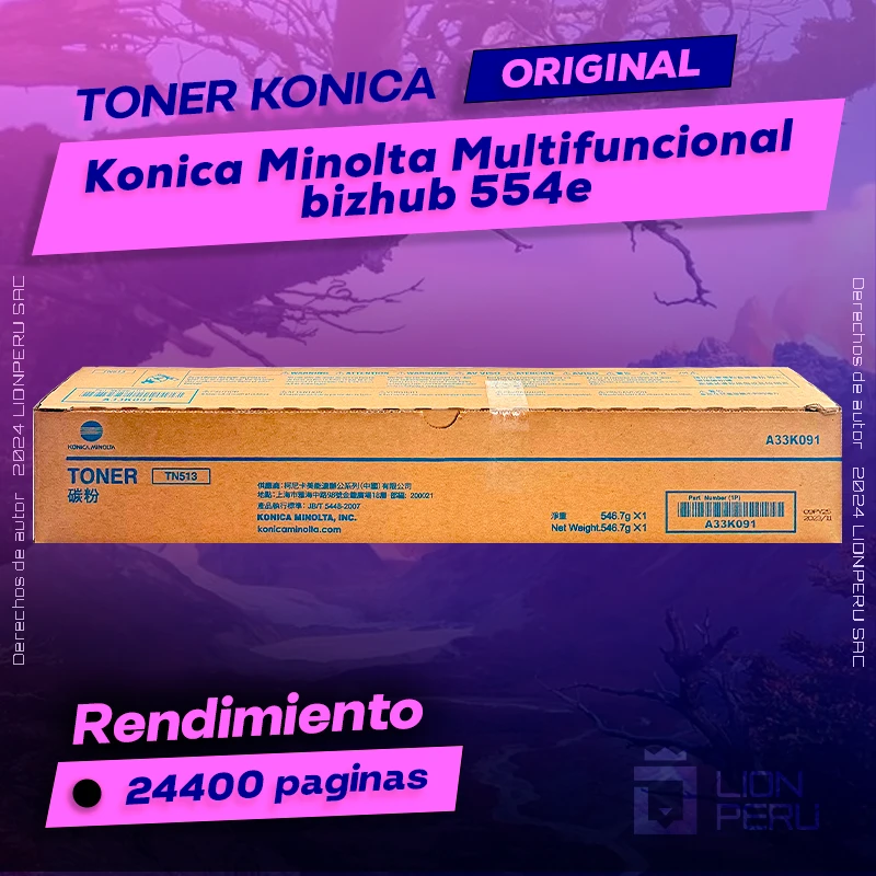 Toner Konica Minolta 554e Multifuncional bizhub Original
