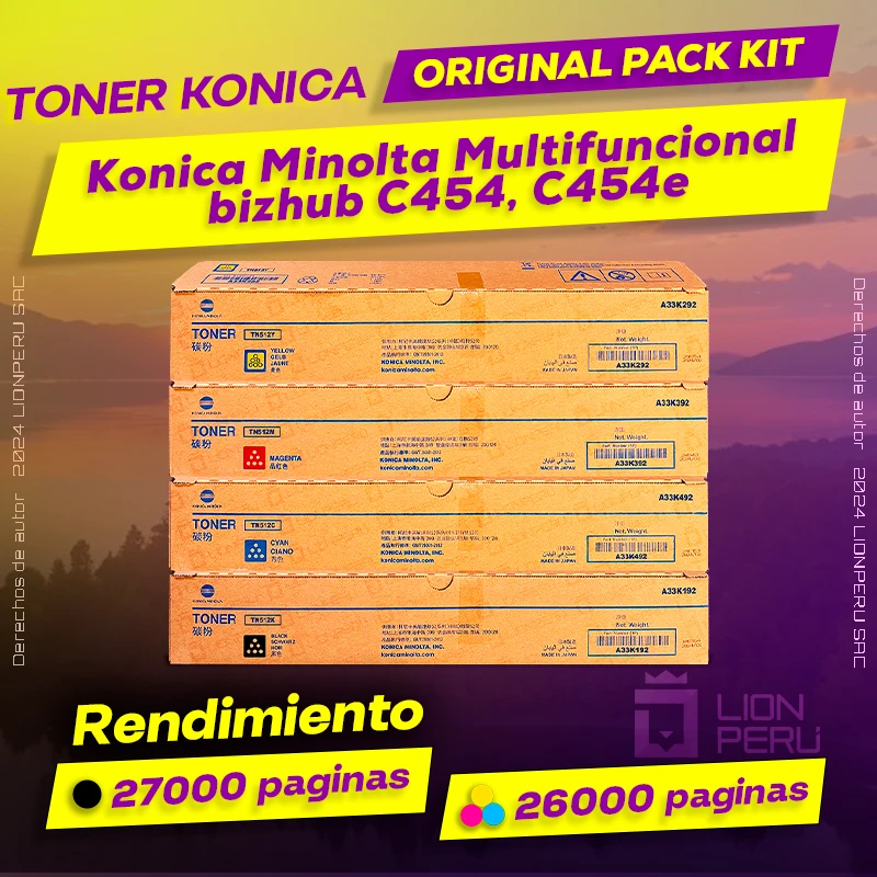 Toner Konica Minolta bizhub C454, C454e Multifuncional Original