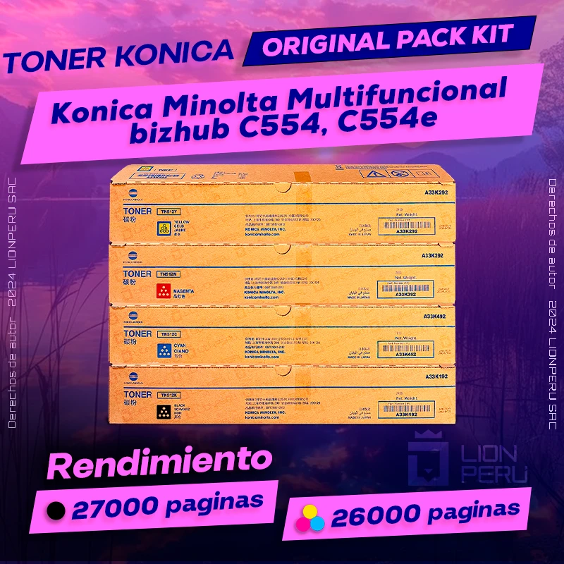 Toner Konica Minolta bizhub C554, C554e Multifuncional Original