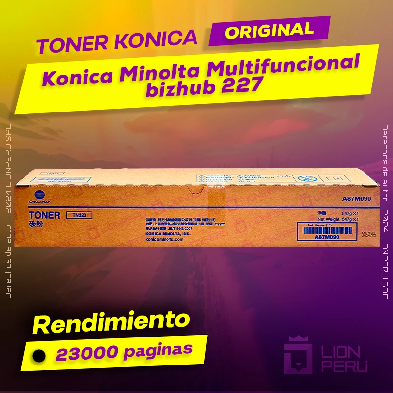 Toner Konica Minolta bizhub 227 Multifuncional Original