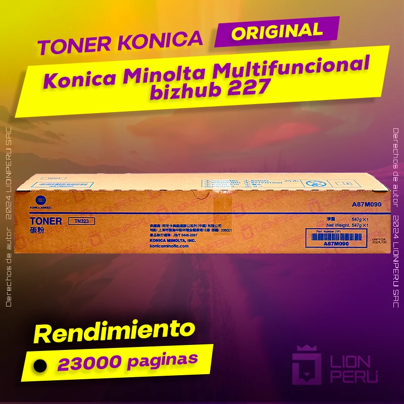 Toner Konica Minolta bizhub 287 Multifuncional Original