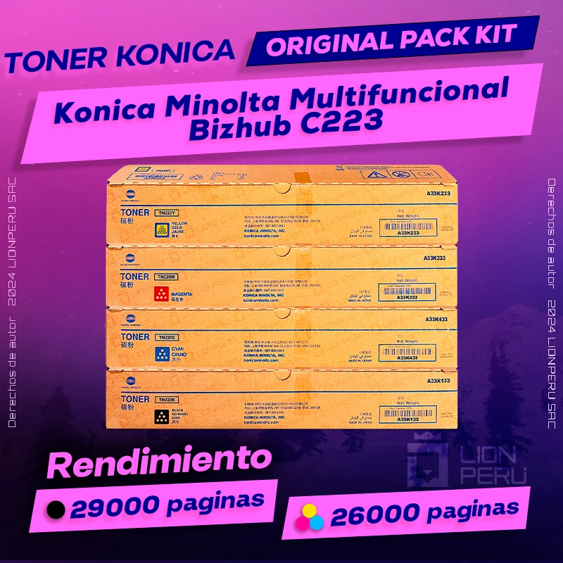 Toner Konica Minolta Bizhub C223 Multifuncional Original