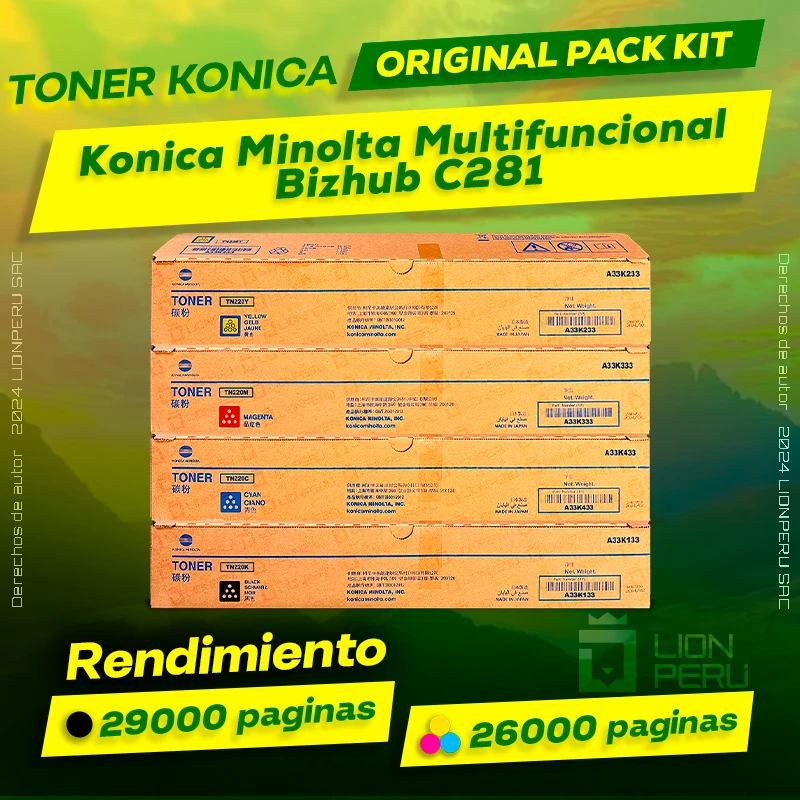Toner Konica Minolta Bizhub C281 Multifuncional Original
