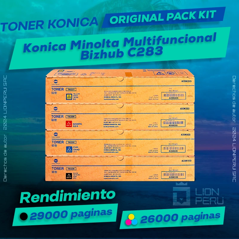 Toner Konica Minolta Bizhub C283 Multifuncional Original