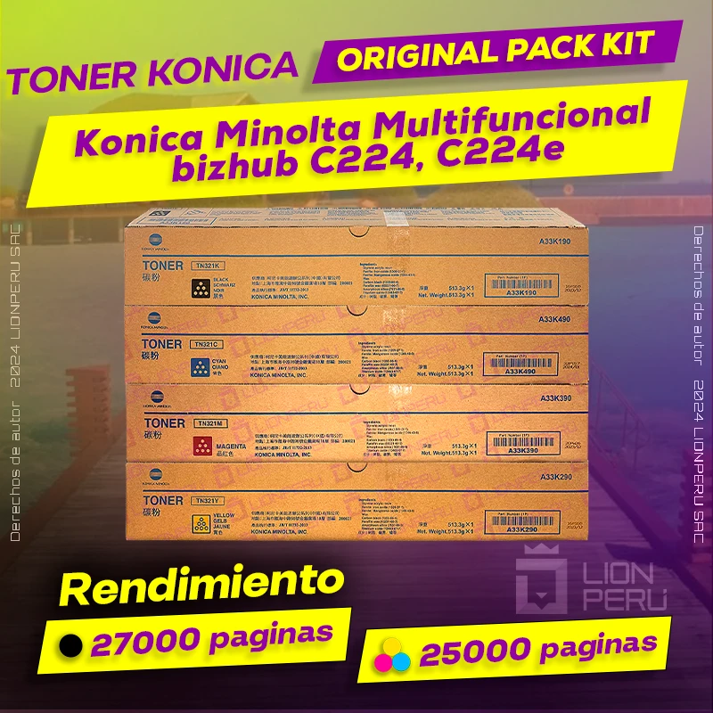 Toner Konica Minolta bizhub C224, C224e Multifuncional Original